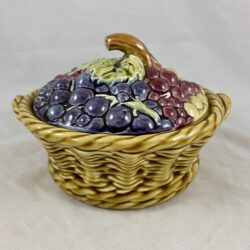 Sarreguemines Basket of Grapes Covered Tureen